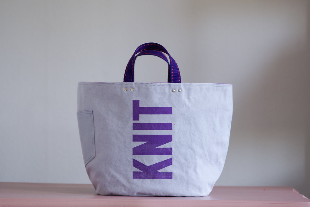 Tote Bag - Pale Purple - printed purple