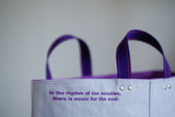 Tote Bag - Pale Purple - printed purple