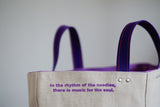 Tote Bag - Grey Mist - printed purple