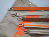 Roll & Stroll Bag - Crochet - Grey Mist - printed orange