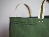 Tote Bag - Green Khaki - printed green