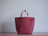 Small Tote Bag - Rosewood with red dots
