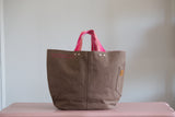 Tote Bag - Saddle - printed pink