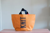 Tote Bag - Orange - printed grey