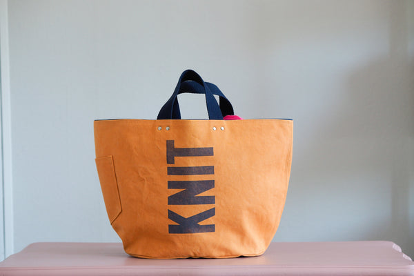 Tote Bag - Orange - printed grey