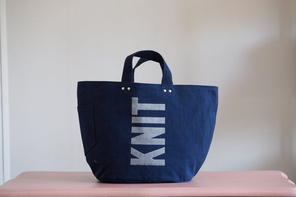 Tote Bag - Indigo - printed silver
