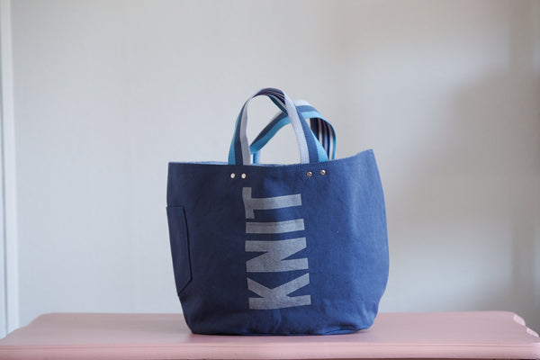 Tote Bag - Navy - printed silver