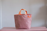 Small Tote Bag - Blush with orange dots