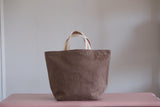 Small Tote Bag - Saddle with gold dots (low contrast)