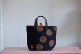 Small Tote Bag - Black with gold dots