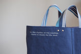 Tote Bag - Navy - printed silver