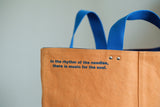 Tote Bag - Orange - printed blue