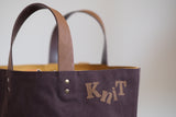 Small Tote Bag - Umber with gold dots