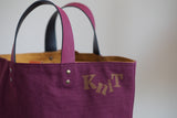 Small Tote Bag - Mulberry with gold dots