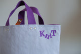 Small Tote Bag - Pale Purple with purple dots