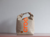 Roll & Stroll Bag - Crochet - Grey Mist - printed orange