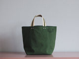 Small Tote Bag - Green khaki - green dots