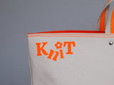 Tote Bag - Natural - orange flower