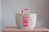 Tote Bag - Grey Mist - printed pink