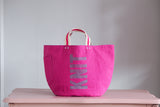 Tote Bag - Pink - printed silver