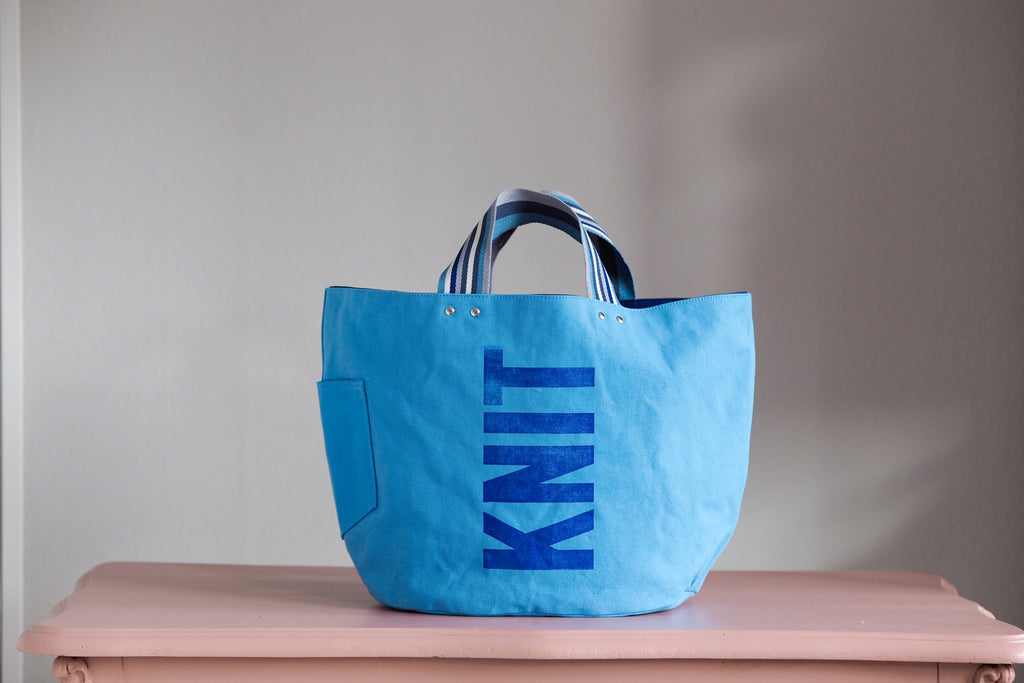 Tote Bag - Sky Blue - printed blue