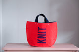 Tote Bag - Red - printed blue