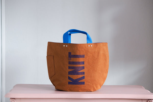 Tote Bag - Copper - printed blue