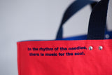 Tote Bag - Red - printed blue