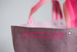 Tote Bag - Grape - printed pink