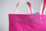 Tote Bag - Pink - printed silver