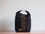 Roll & Stroll Bag - Crochet - Black - printed gold