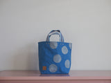 Small Tote Bag - Barry Blue - silver dots