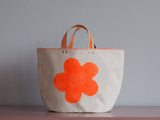 Tote Bag - Natural - orange flower