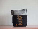 Roll & Stroll Bag - Canmore - black denim printed gold