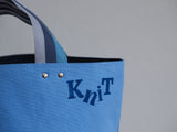 Small Tote Bag - Sky blue - blue dots