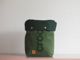 Roll & Stroll Bag - Crochet - Green Khaki - printed green