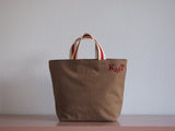 Small Tote Bag - Saddle with red dots