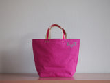 Small Tote Bag - Pink with silver dots