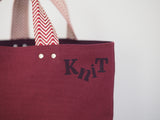 Small Tote Bag - Mulberry - raisin dots