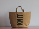 Tote Bag - Brown Khaki - printed green