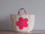 Tote Bag - Natural - pink flower