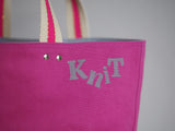 Small Tote Bag - Pink with silver dots