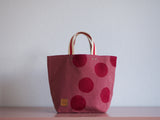 Small Tote Bag - Rosewood with red dots