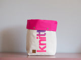 Roll & Stroll Bag - Natural - pink and purple