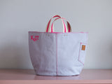 Tote Bag - Pale Purple - pink flower