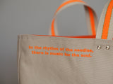 Tote Bag - Grey Mist - printed orange