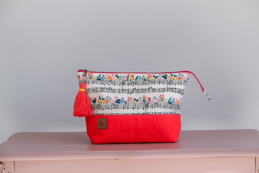 Large Zipper Pouch - Musical Notes