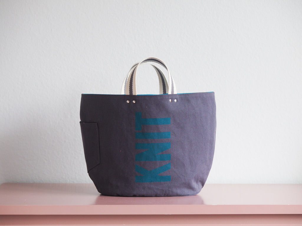 Tote Bag - Grey - printed cyan
