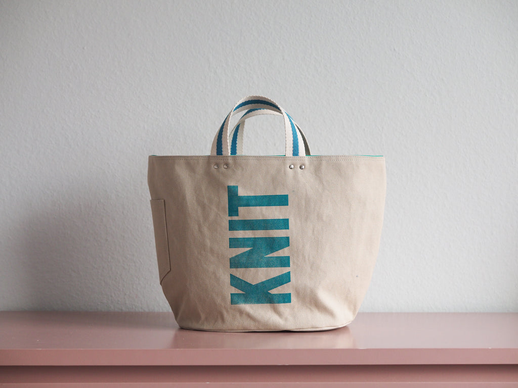 Tote Bag - Grey Mist - printed cyan