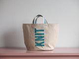 Tote Bag - Grey Mist - printed cyan